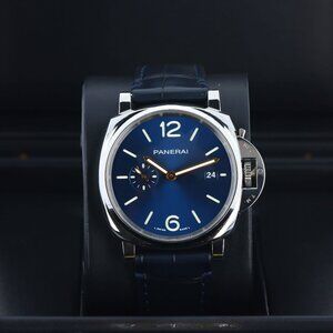 Panerai Luminor Due 42mm Automatic PAM01124, Blue Sunbrushed Dial,Black Strap